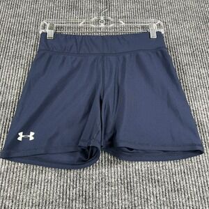 Under Armour Shorts Womens Large Blue Compression Heat‎ Gear Workout Active